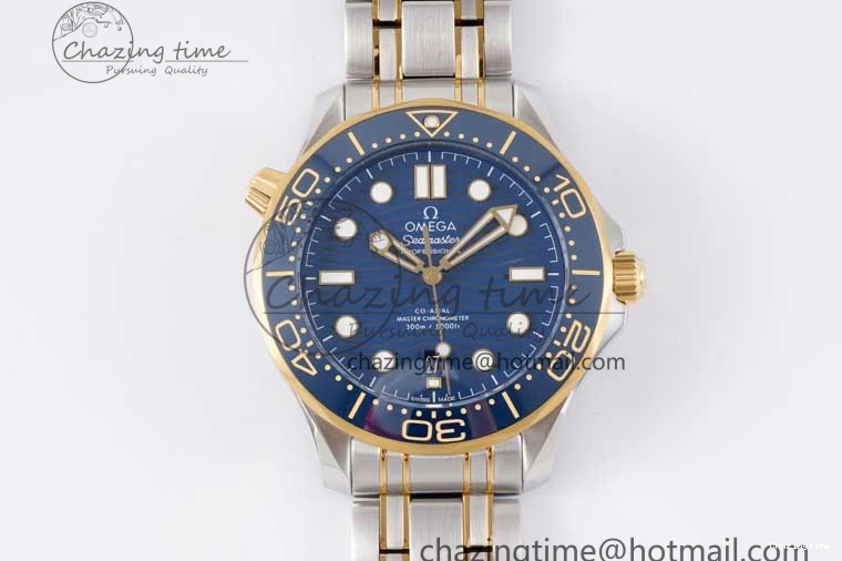 0522 ZeroBulk Seamaster Diver 300M SS YG Blue Ceramic Bezel JVSF 1:1 Best Edition Blue Dial on SS YG Bracelet A 7784